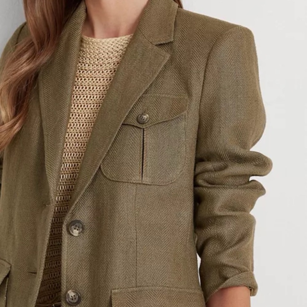 Ralph Lauren Women’s Herringbone Linen Blazer